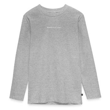 .LISTEN.OBSERVE WHITE - Teenager Premium Organic Long Sleeve Shirt - heather grey - Front