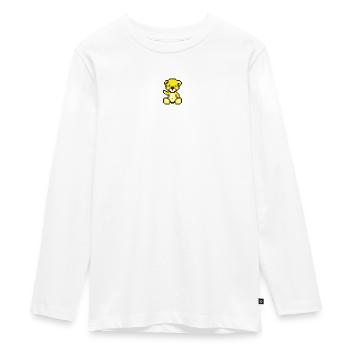 Pixel MiniBear Neon Yellow - T-shirt manches longues Premium Ado - blanc - Devant - AI Model Kid Female (0cm)