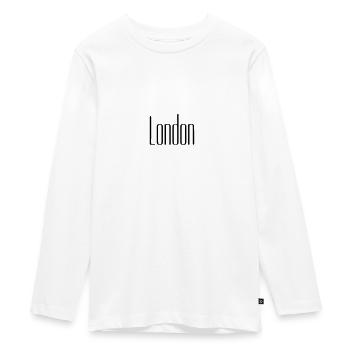 London - Teenager Premium Bio Langarmshirt - Weiß - Vorne - AI Model Kid Female (0cm)