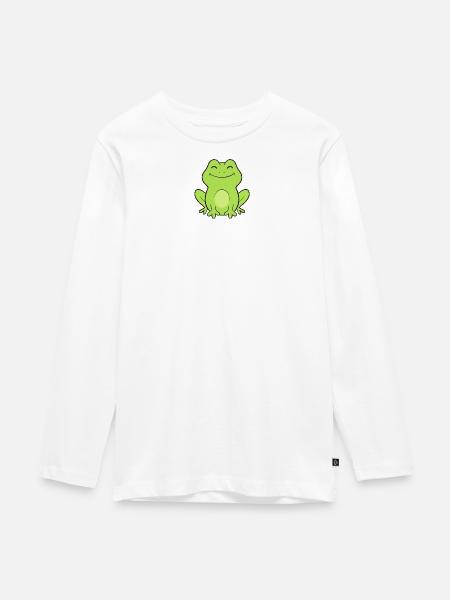 Frosch Frösche - Teenager Premium Bio Langarmshirt - Weiß