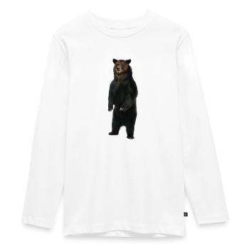 Stehender Bär - Teenager Premium Bio Langarmshirt - Weiß - Vorne - AI Model Kid Female (0cm)