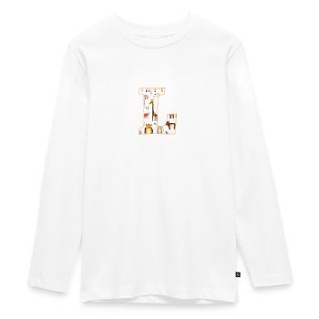 Lettre L, monogramme, imprimé animal - T-shirt manches longues Premium Ado - blanc - Devant - AI Model Kid Female (0cm)