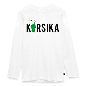 Corsica Island Map France Holiday Gift - Teenager Premium Organic Long Sleeve Shirt - white - Front - AI Model Kid Female (0cm)