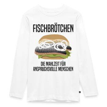Fischbrötchen für Feinschmecker Geschenk - Teenager Premium Bio Langarmshirt - Weiß - Vorne - AI Model Kid Female (0cm)