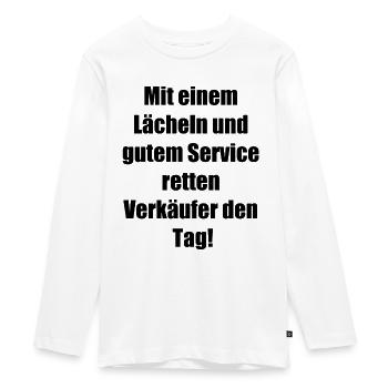 Superheld verkoper cadeau - Tieners Premium Bio shirt met lange mouwen - wit - Voor - AI Model Kid Female (0cm)