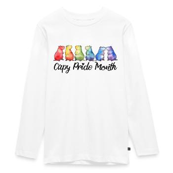 Capy Pride Month Capybara Gay Lesbienne LGBTQ - T-shirt manches longues Premium Ado - blanc - Devant - AI Model Kid Female (0cm)