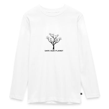 Safe Our Planet - Teenager Premium Organic Long Sleeve Shirt - white - Front - AI Model Kid Female (0cm)