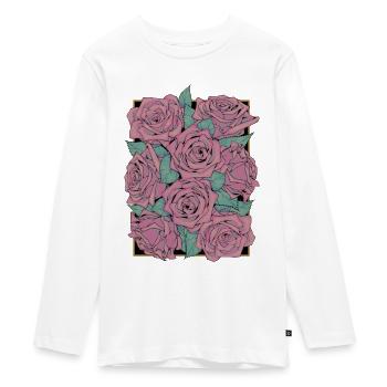 Roses - T-shirt manches longues Premium Ado - blanc - Devant - AI Model Kid Female (0cm)