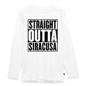 Gerade Outta Siracusa - Teenager Premium Bio Langarmshirt - Weiß - Vorne - AI Model Kid Female (0cm)