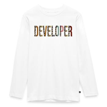 Developer - Teenager Premium Organic Long Sleeve Shirt - white - Front - AI Model Kid Female (0cm)