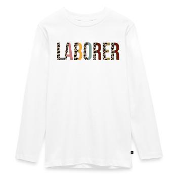 Arbeiter - Teenager Premium Bio Langarmshirt - Weiß - Vorne - AI Model Kid Female (0cm)