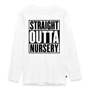 Straight Outta Nursery Graduation - Teenager Premium Organic Long Sleeve Shirt - white - Front - AI Model Kid Female (0cm)