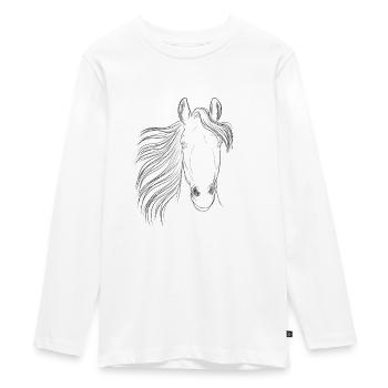 Pferd - Teenager Premium Bio Langarmshirt - Weiß - Vorne - AI Model Kid Female (0cm)