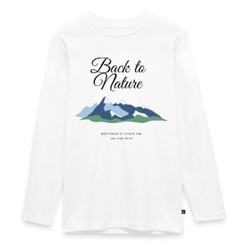 Back to Nature - Teenager Premium Organic Long Sleeve Shirt - white - Front - AI Model Kid Female (0cm)