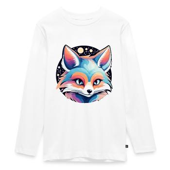 Fox Drawing - Teenager Premium Organic Long Sleeve Shirt - white - Front - AI Model Kid Female (0cm)