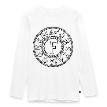 Ergießen - Teenager Premium Bio Langarmshirt - Weiß - Vorne - AI Model Kid Female (0cm)