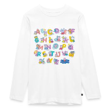 Peppa Pig Design Alphabet Mit Peppa - Teenager Premium Bio Langarmshirt - Weiß - Vorne - AI Model Kid Female (0cm)