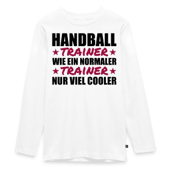 Handballtrainer sind viel cooler - Teenager Premium Bio Langarmshirt - Weiß - Vorne - AI Model Kid Female (0cm)