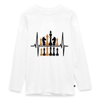 Schachfiguren König Strategie Design - Teenager Premium Bio Langarmshirt - Weiß - Vorne - AI Model Kid Female (0cm)