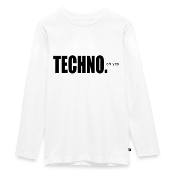 techno - Teenager Premium Organic Long Sleeve Shirt - white - Front - AI Model Kid Female (0cm)