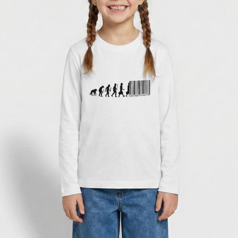 Evolution Barcode Digitization Teenager Premium Organic Long Sleeve Shirt