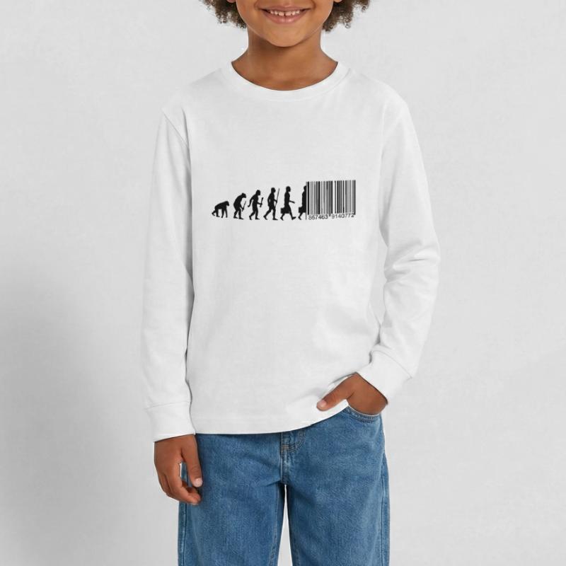 Evolution Code à barres Numérisation T-shirt manches longues Premium Ado