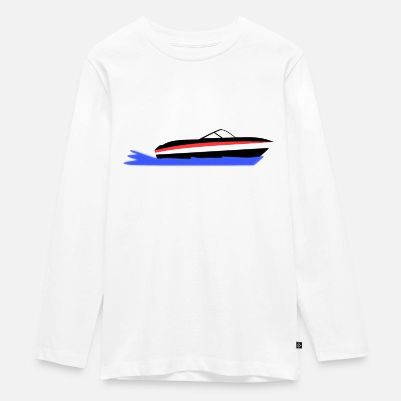 Bateau - T-shirt manches longues Premium Ado - blanc