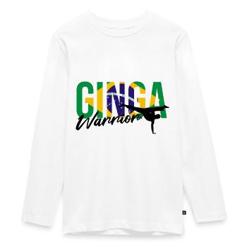 Ginga Capoeira für brasilianische Kampfsportarten - Teenager Premium Bio Langarmshirt - Weiß - Vorne - AI Model Kid Female (0cm)