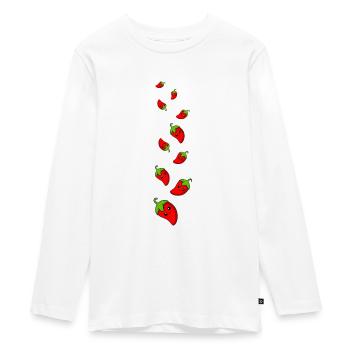 Chili Comic - Tieners Premium Bio shirt met lange mouwen - wit - Voor - AI Model Kid Female (0cm)