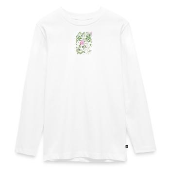 Watercolor Pink Blossom Botanicals - Teenager Premium Organic Long Sleeve Shirt - white - Front - AI Model Kid Female (0cm)