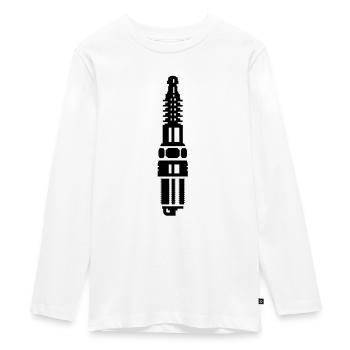 Zündkerze / spark plug (1c) - Teenager Premium Bio Langarmshirt - Weiß - Vorne - AI Model Kid Female (0cm)