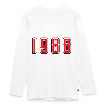 1988 year birthday - Teenager Premium Organic Long Sleeve Shirt - white - Front - AI Model Kid Female (0cm)
