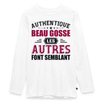 Authentic Handsome Kid - Teenager Premium Organic Long Sleeve Shirt - white - Front - AI Model Kid Female (0cm)