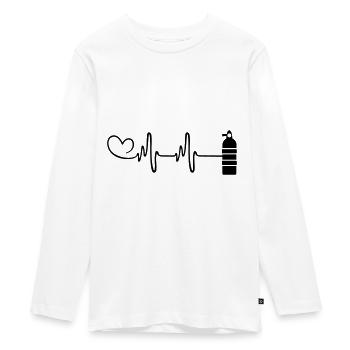 Oxígeno Diving Pulse Heart - Camiseta ecológica prémium de manga larga para adolescentes - blanco - delante - AI Model Kid Female (0cm)