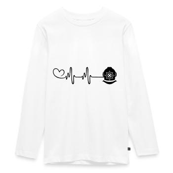 Apnoe Tauchen Puls Herz - Teenager Premium Bio Langarmshirt - Weiß - Vorne - AI Model Kid Female (0cm)