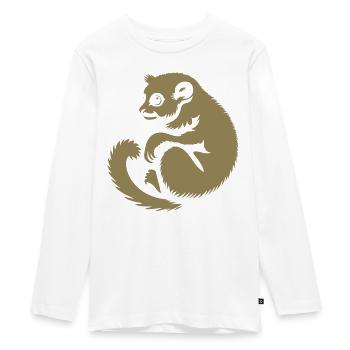 Loris Slowlori Silhouette Säugetier - Teenager Premium Bio Langarmshirt - Weiß - Vorne - AI Model Kid Female (0cm)