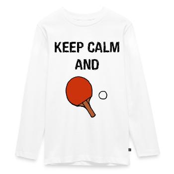 Keep calm table tennis - Teenager Premium Organic Long Sleeve Shirt - white - Front - AI Model Kid Female (0cm)