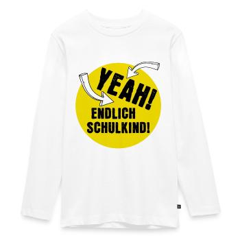 Ouais! Enfin écolier! - T-shirt manches longues Premium Ado - blanc - Devant - AI Model Kid Female (0cm)