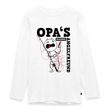 Opas Kleiner Angelfreund - Teenager Premium Bio Langarmshirt - Weiß - Vorne - AI Model Kid Female (0cm)