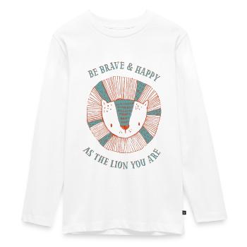 Brave Lion - T-shirt manches longues Premium Ado - blanc - Devant - AI Model Kid Female (0cm)