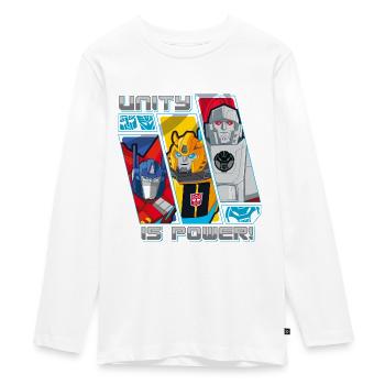 Transformers Earth Spark Optimus Prime Bumblebee - Teenager Premium Bio Langarmshirt - Weiß - Vorne - AI Model Kid Female (0cm)