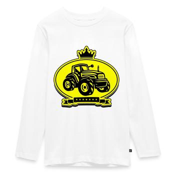 Tracteur Farmer Silhouette Trekker - T-shirt manches longues Premium Ado - blanc - Devant - AI Model Kid Female (0cm)