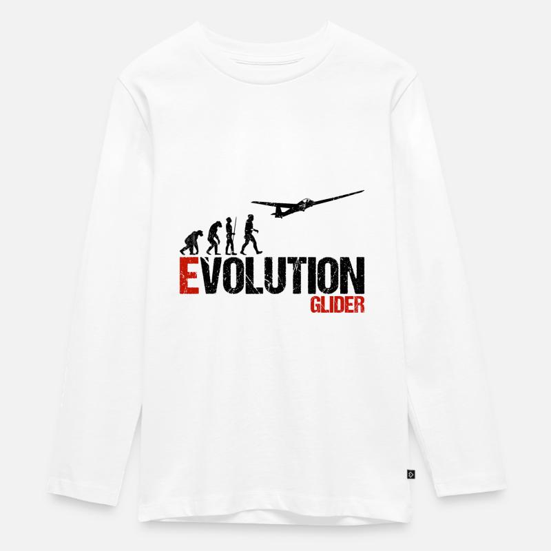 Glider Glider Glider Evolution Drôle - T-shirt manches longues Premium Ado - blanc