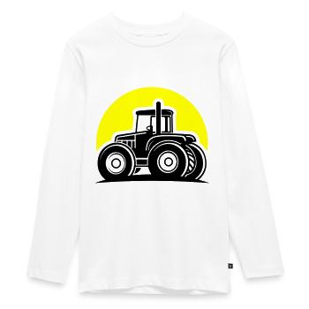 Traktor Icon Farmer Symbol - Teenager Premium Bio Langarmshirt - Weiß - Vorne - AI Model Kid Female (0cm)