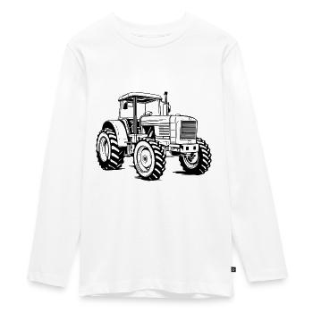 Traktor Symbol Silhouette - Teenager Premium Bio Langarmshirt - Weiß - Vorne - AI Model Kid Female (0cm)
