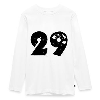 29 Zahl - Teenager Premium Bio Langarmshirt - Weiß - Vorne - AI Model Kid Female (0cm)