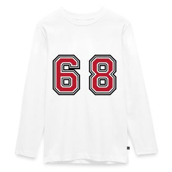 68 Zahl Symbol - Teenager Premium Bio Langarmshirt - Weiß - Vorne - AI Model Kid Female (0cm)
