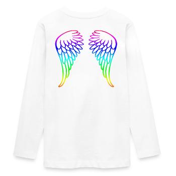 Engel Back - T-shirt manches longues Premium Ado - blanc - Dos - AI Model Kid Female (0cm)