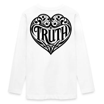 Déclaration de vérité - T-shirt manches longues Premium Ado - blanc - Dos - AI Model Kid Female (0cm)