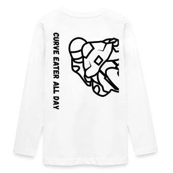 Motorrad Hemd - Teenager Premium Bio Langarmshirt - Weiß - Hinten - AI Model Kid Female (0cm)